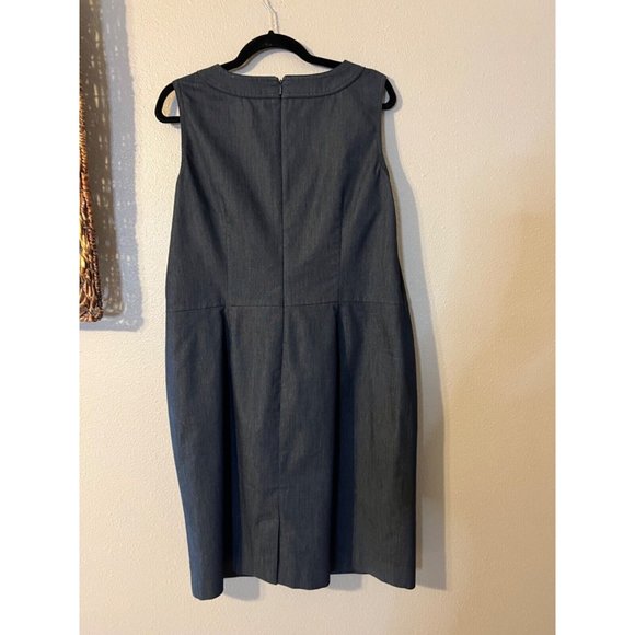 Talbots Dress 14W Dark Gray Stretch Cotton Career Church Pockets - Picture 11 of 11